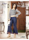 Grey Colour Jeeyu Western Exclusive Two Piece Top And Pant Faux Georgette Designer Collection 002